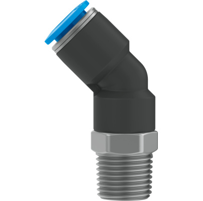 Nástrčná, uhlová spojka 45° na rúrku, vonkajší kužeľový závit BSPT (R), FESTO